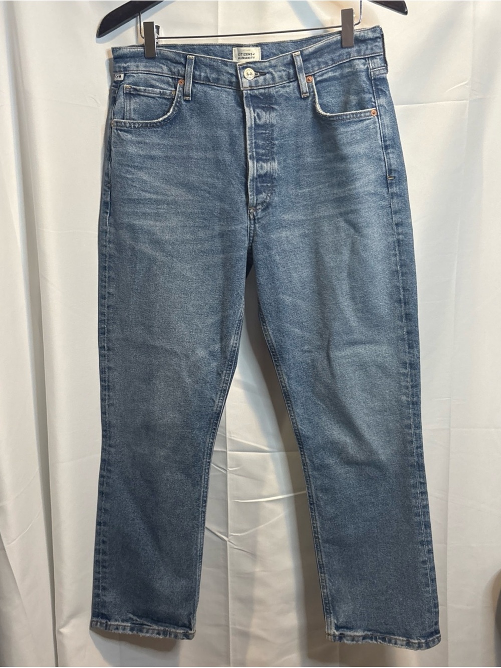 Citizens Of Humanity Medium Blue Ankle Crop Jeans